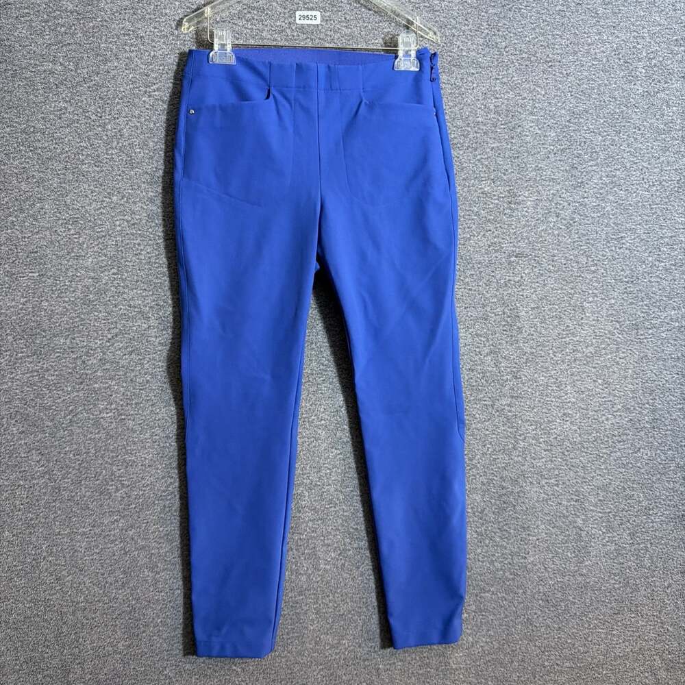 RLX Ralph Lauren Women's Size 8P Blue Nylon Slim Leg Side Zip Performance Pants